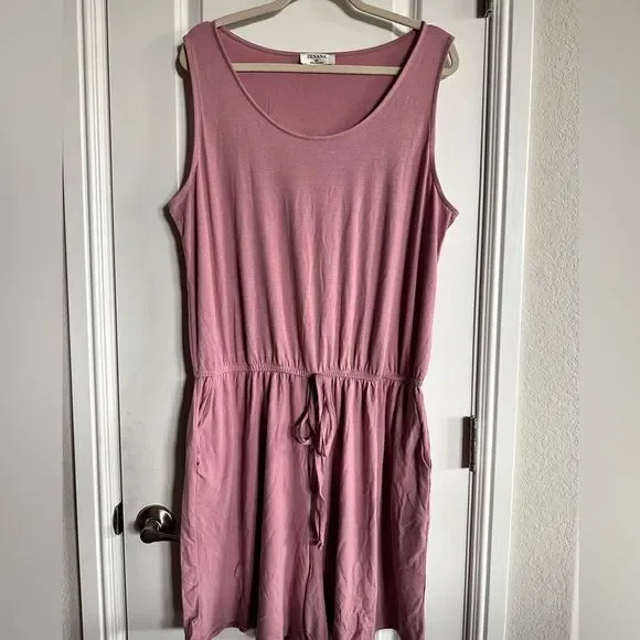NWOT - Zenana Women’s Plus Size Sleeveless Pink Dusty Rose Romper - Size 2XL - Picture 2 of 5